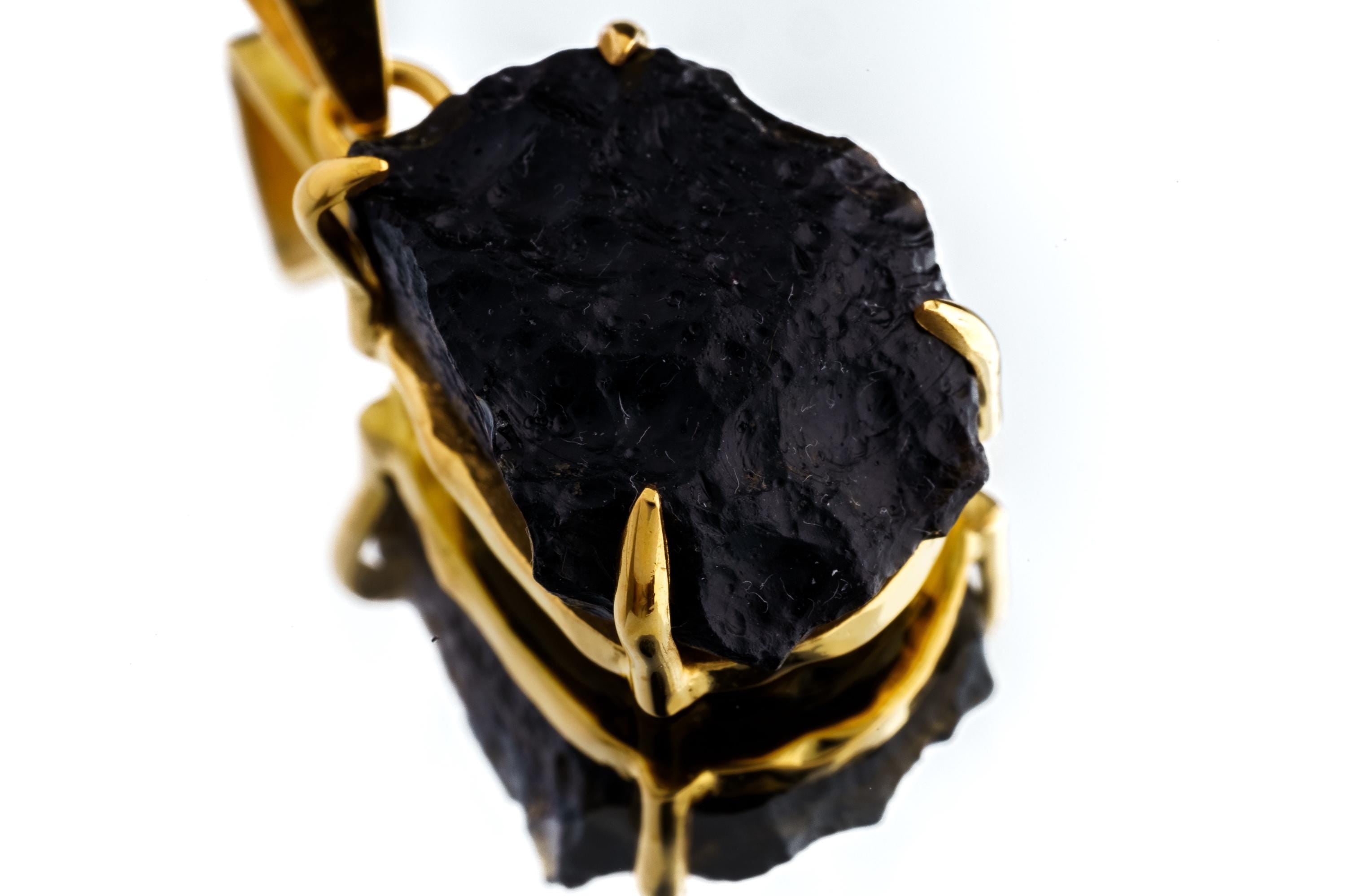 Tare Darwin Glass, Tektite, 2 Microns Gold-Plated Sterling Silver, Crown Chakra, High Vibration Spiritual Pendant, Unique Gift