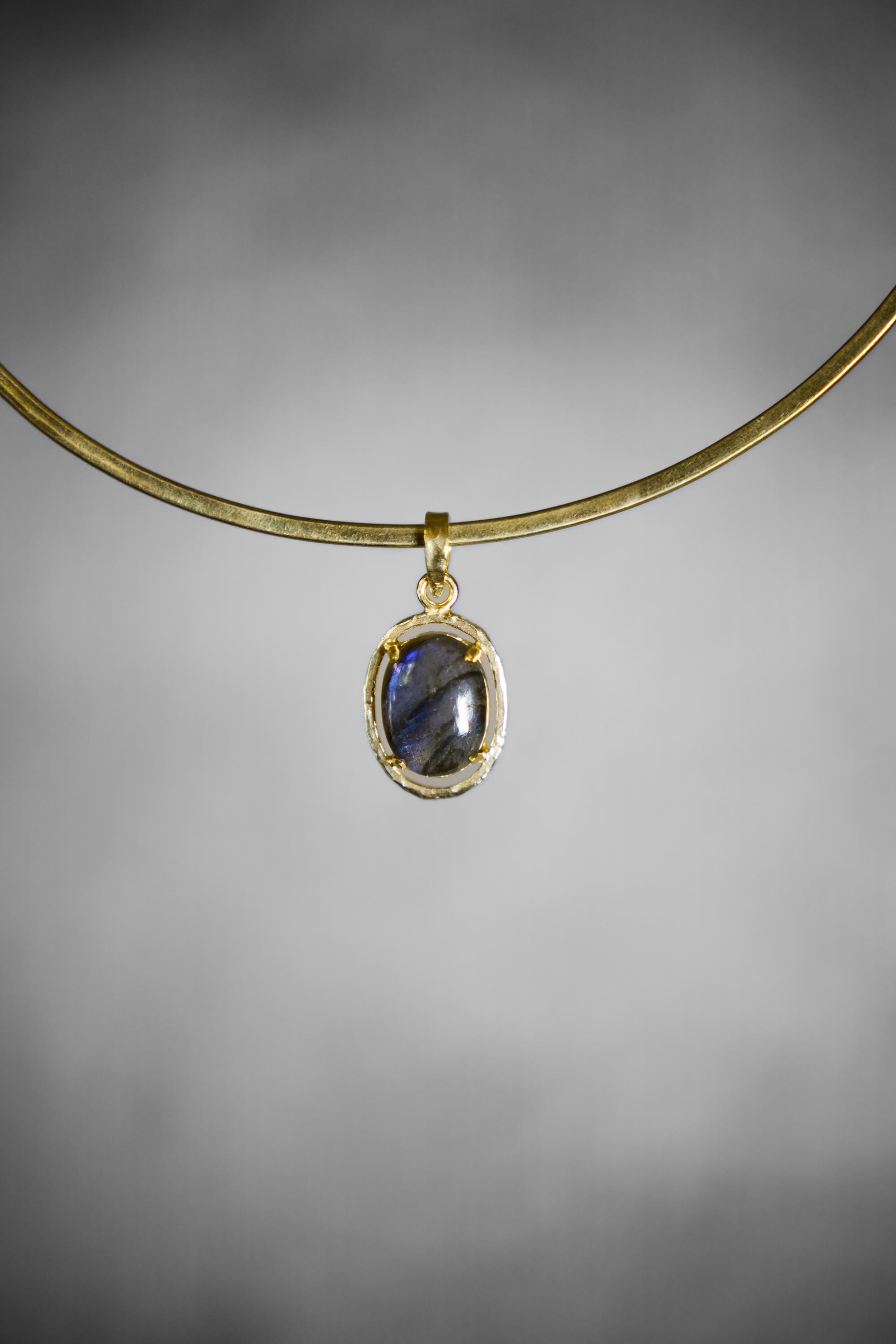 Madagascan Labradorite Pendant, Sterling Silver, Strong Claw Setting, Third Eye Chakra, Scorpio Zodiac, Unique Gift, 18k Gold Plated