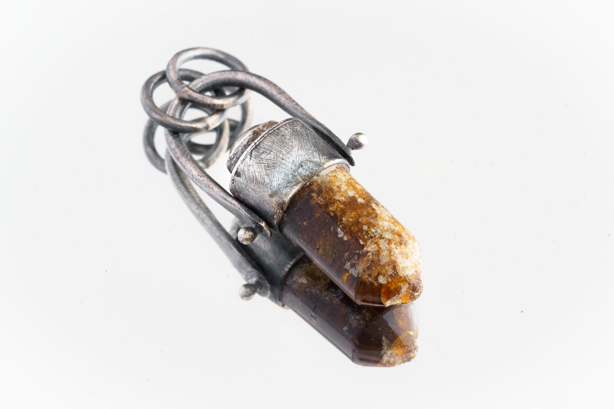 Labradorite and Dravite Brown Tourmaline Spinning Pendant, Oxidized Brushed Sterling Silver, Protection and Grounding, Unique Gift NO/02