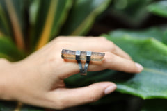 Torrington Radiance: Textured & Oxidised Sterling Silver Ring with Natural Australian Smoky Citrine Quartz - Size 9 - NO/03