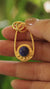 Round Lapis Lazuli Cab Pendant, Textured Sterling Silver, Sun & Moon Design, Throat Chakra, Sagittarius Zodiac, Unique Gift, 18K Gold Plated