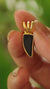 Small Onyx Triangle Tooth Pendant, Sterling Silver, Root Chakra, Protection,Unique Gift, 18k Gold-Plated, Root Chakra Protection & Stability