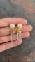 Pair of South Sea Pearls & Hamalian Quartz Studs - 925 Gold Plated Sterling Silver - Dangle Stud Earring