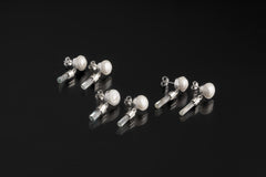 Pair of South Sea Pearls & Hamalian Aquamarine Studs - 925 Sterling Silver - Dangle Stud Earring