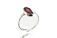 Vivid Elegance - Rubellite Tourmaline - Size 4 3/4 US - Fine Sterling Silver Crystal Ring