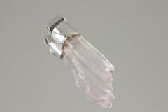 Light Pink Kunzite / Spodumene Specimen - Stack Pendant - Organic Textured 925 Sterling Silver - Crystal Necklace - NO/04